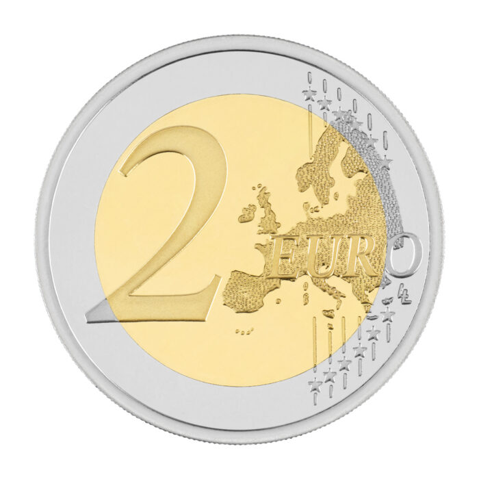Prigodna-kovanica-od-2eura_Kralj-Tomislav_nalicje 2 euroa Kroatia 2025 – Kroatian kuningaskunnan 1100-vuotisjuhla ja kuningas Tomislavin kruunajaiset - Image 2