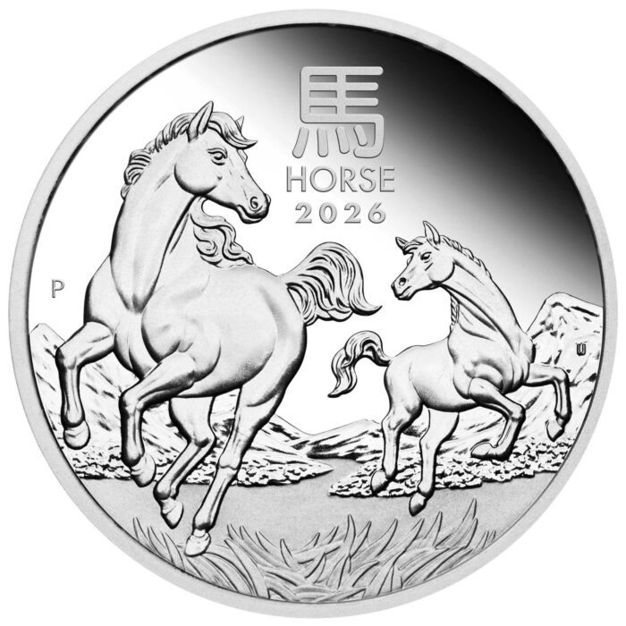 Moneda de plata de $1 Australia 2026 - Año del Caballo Proof - Imagen 2