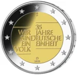 Rolls 2 euro Germany 2025 – 35 years of German unity (ADFGJ) - Image 2