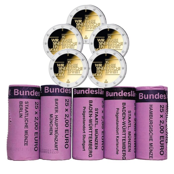 Rotoli da 2 euro Germania 2025 – 35 anni dell'unità tedesca (ADFGJ) - immagine 1