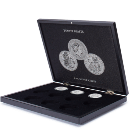 Presentation case for 10 silver coins Tudor Beasts (2oz) in capsules, black