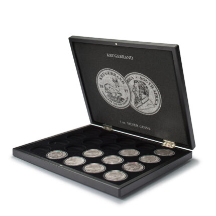 Presentation box for 20 South African Krugerrand silver coins in capsules, black 361478
