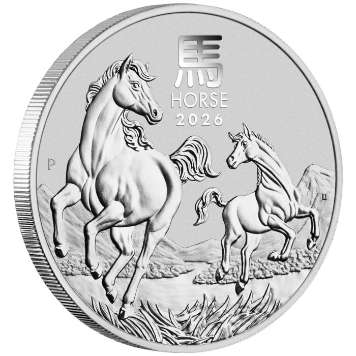 Moneda de plata de $1 del Año del Caballo de Australia 2026 BU - Imagen 1