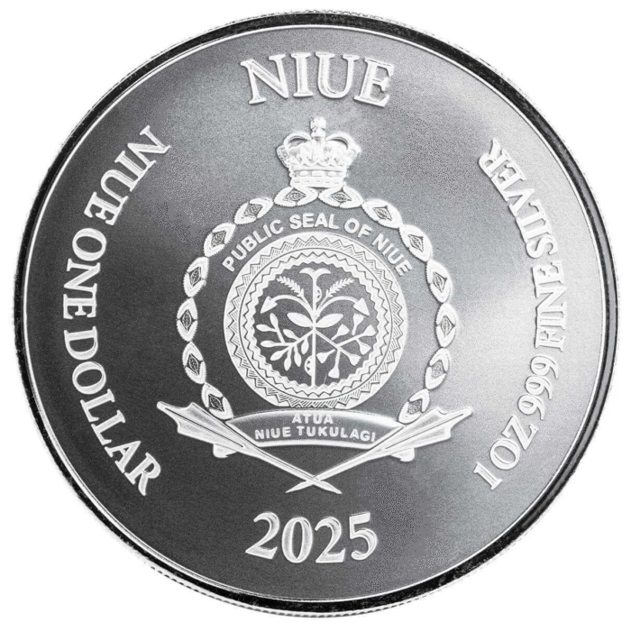 2025-Niue-Lady-Justice-1-oz-999-Silver-2 Серебряная монета $1 Ниуэ 2025 – Правосудие — изображение 3