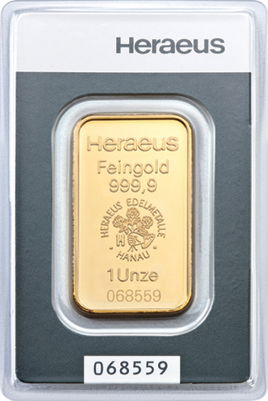 gold-bar-au9999-heraeus-argor-heraeus Золотой слиток Швейцария 2025 – 1 oz Argor-Heraeus — изображение 1