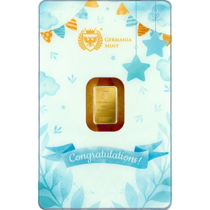 gold boy1 Золотой слиток 1 грамм - Новорожденный-Мальчик — изображение 1