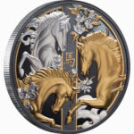 Hõbemünt Niue 2026 - Hobuse aasta 5oz Proof kullatud