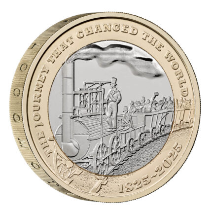 Moneda de 2 libras del Reino Unido 2025 - 200 aniversario del ferrocarril moderno
