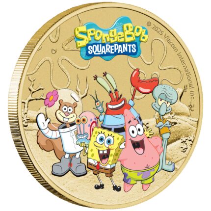 Moneda de color de Tuvalu de 1 dólar de 2025 - Bob Esponja