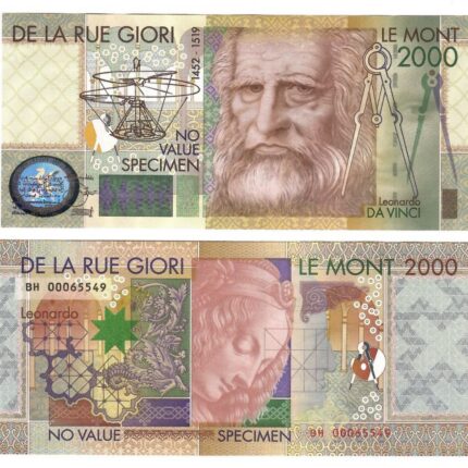 Billete de recuerdo - Thomas de la Rue – Leonardo da Vinci