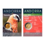 2 euron Andorra 2025 kolikkopari korteissa - Hanhikorppikotka ja Euroopan pienten valtioiden pelit