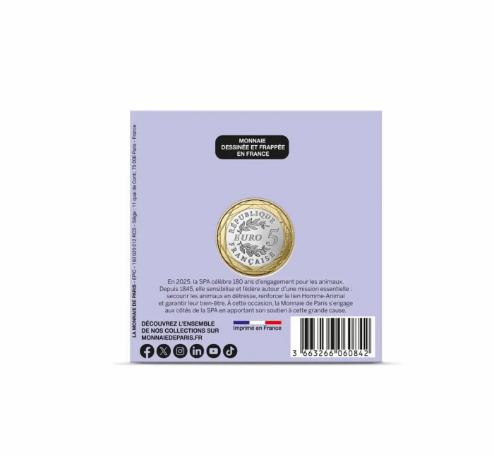 5 euroa Ranska 2025 – Lempieläin: Hevoset - Image 2