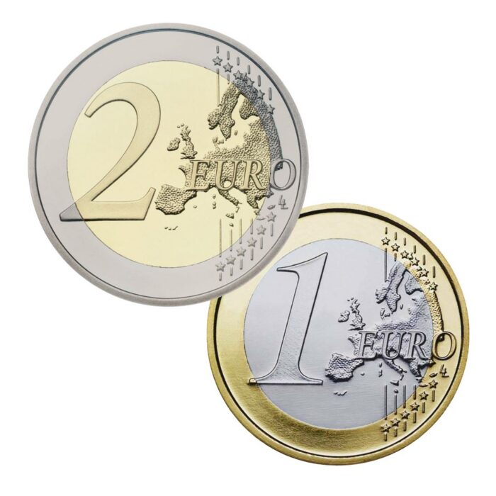 Kolikkosetti Monacon 2 ja 1 euron 2025 UNC tavallinen kolikko - Image 2