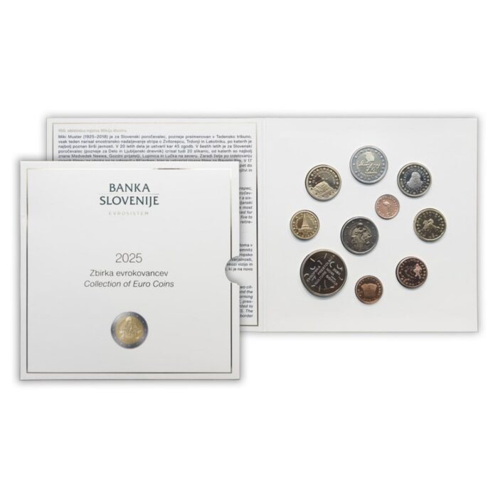 Pankkisarja eurokolikoita Slovenia 2025 BU + 2 euroa + 3 euroa - Image 1
