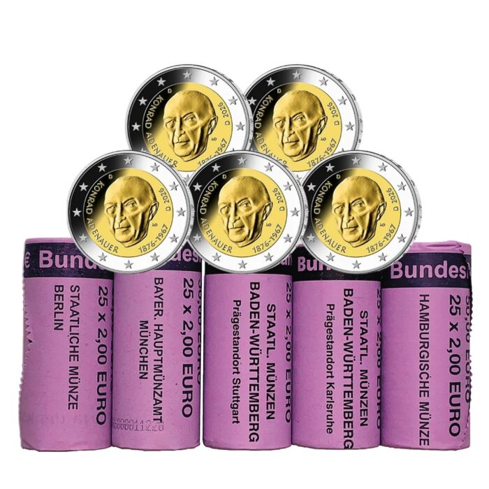 2 Euro Rolls Saksa 2026 – Konrad Adenauer (ADFGJ) - Image 1