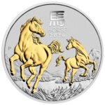 Kullatud hõbemünt $1 Austraalia 2026 - Hobuse aasta 1oz Proof