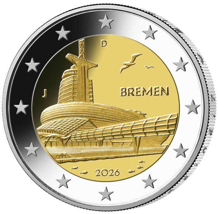 2 euro Saksamaa 2026 – Bremen (ADFGJ) BU - Image 2