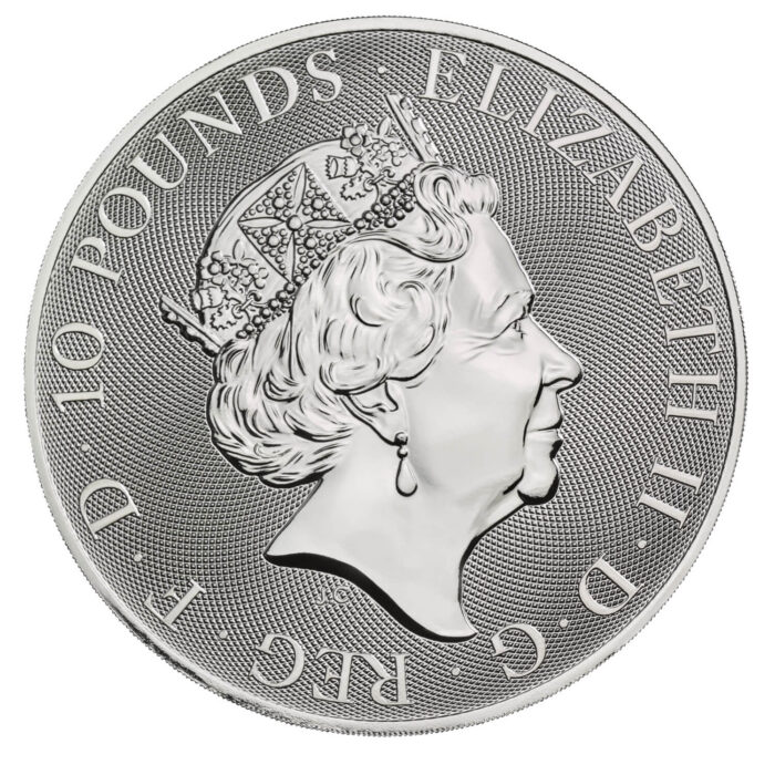 Hõbemünt £10 Suurbritannia 2021 - Mortimeri Valge Lõvi 10oz BU - Image 2