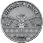Moneta d'argento 5 Cedi Ghana 1 oz 2026 - Pilota: Memento Mori<br> - immagine 2