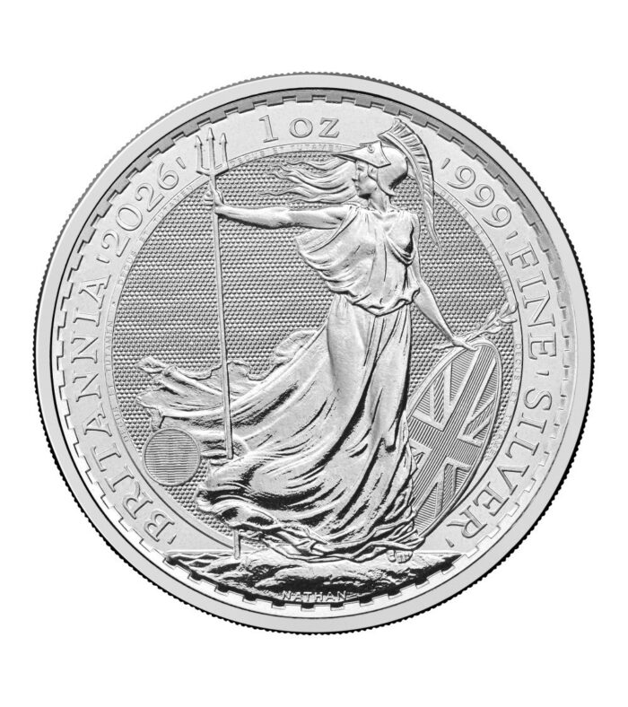 Tubo de monedas de plata de 2 libras, UK 2026 – Britannia - Imagen 2