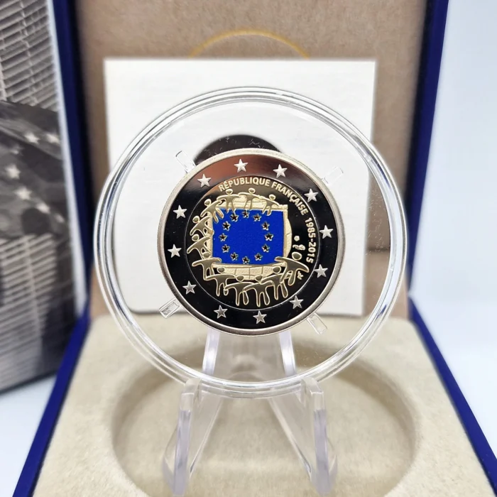 Värviline 2 euro münt Prantsusmaa 2015 - ELi lipu 30. aastapäev Proof - Image 2