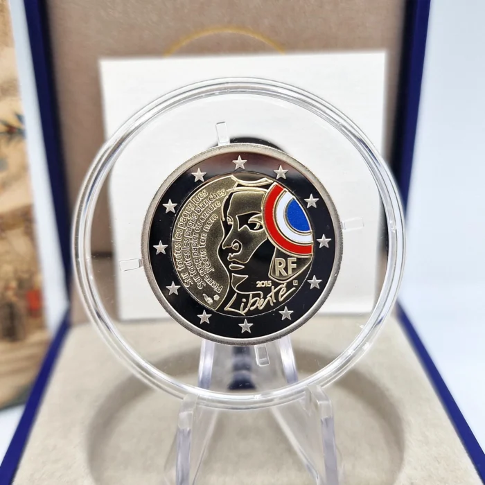 Moneta da 2 euro colorata Francia 2015 - Giorno della Federazione Proof - immagine 2