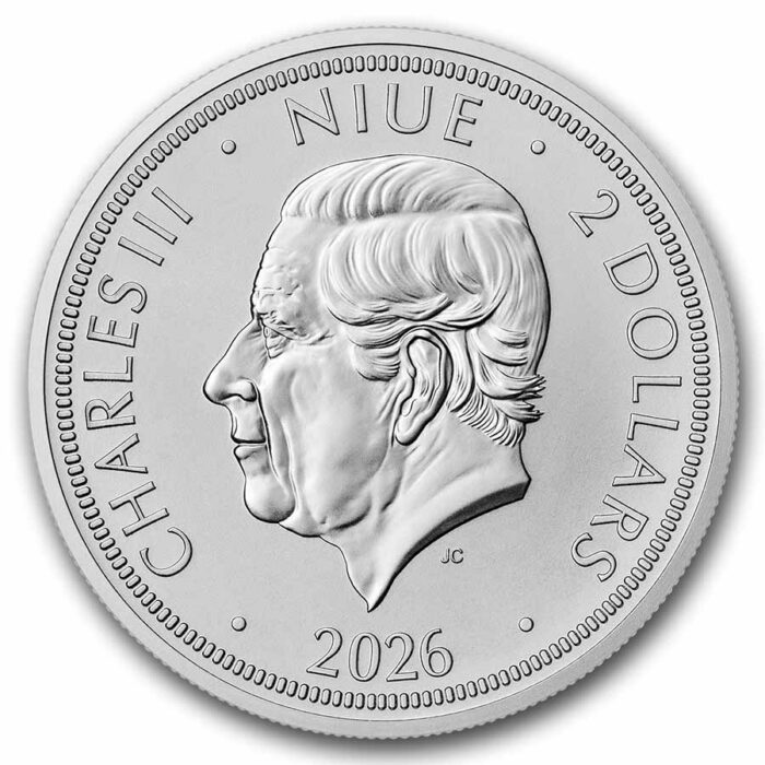 Moneda de plata 2 dólares Niue 2026 - León Checo - Imagen 2