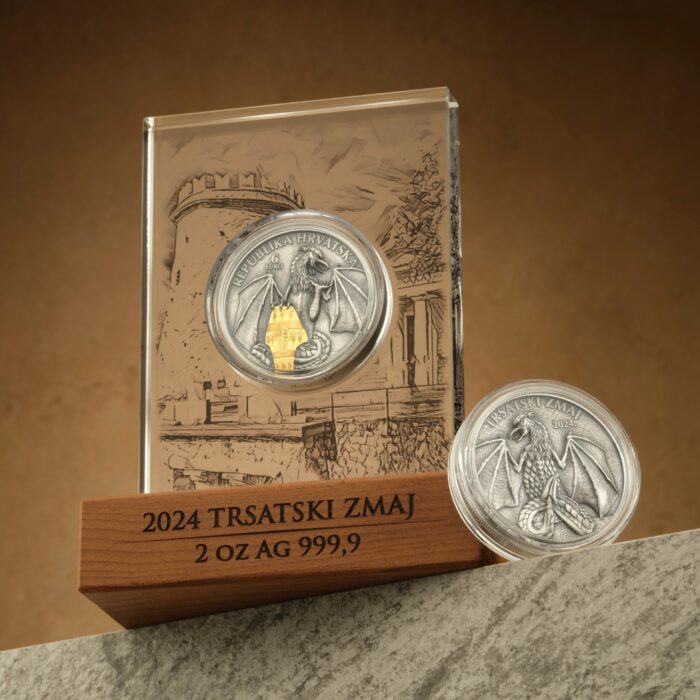 Moneda de Plata de 6 Euros Croacia 2024 - Trsat Dragon - Imagen 3
