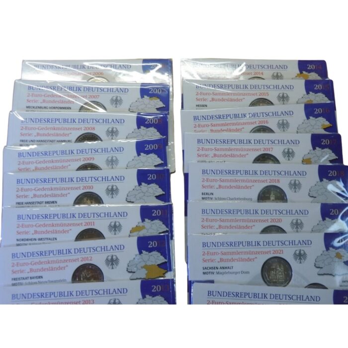 16 BU-komplekti Saksamaa 2 euro „Liidumaad“ 2006–2022 (ADFGJ) - Image 2