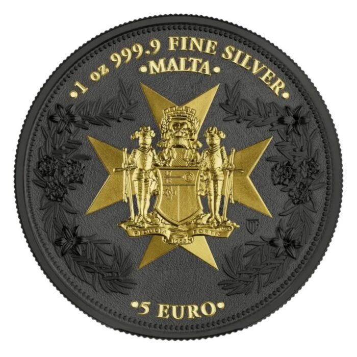 Moneda de plata dorada 5 euros Malta 2026 – Águila de oro - Imagen 2