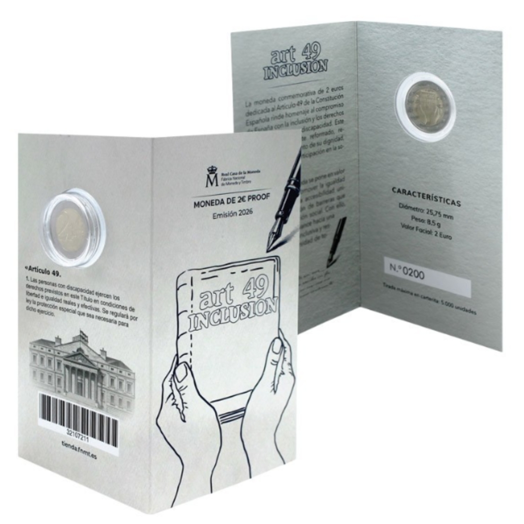 puue (1) 2 euro Hispaania 2026 – Puue Proof - Image 1