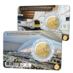 Пара карточек 2 евро Бельгия - 100 лет национальной железнодорожной компании Бельгии — изображение 2