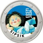 Coloured coin 2 Euro Estonia 2026 – Sipsik (Flag Colors)