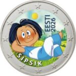 Moneta da Colorati 2 Euro Estonia 2026 – Sipsik (radura)