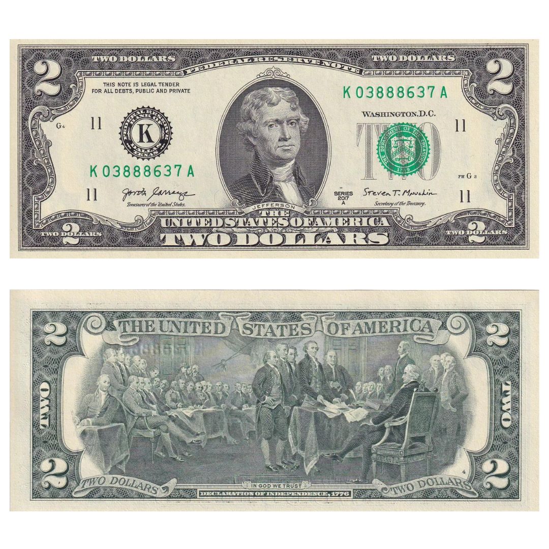 2 USA dollarit Rahatäht 2 dollarit USA 2017 - Pilt 1
