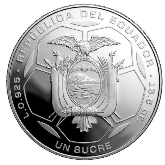 Hõbemünt 1 Sucre Ecuador 2026 - FIFA maailmameistrivõistlused 2026 - Image 2