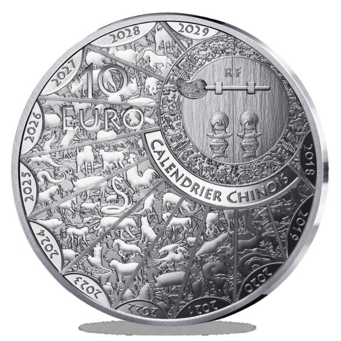 Hopeakolikko 10 euron Ranska 2027 - Vuohen vuosi - Image 2