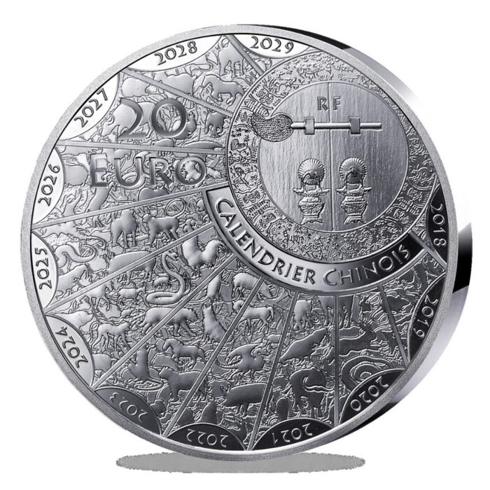 Hopeakolikko 20 euron Ranska 2027 - Vuohen vuosi (korkea kohokuvio) - Image 2
