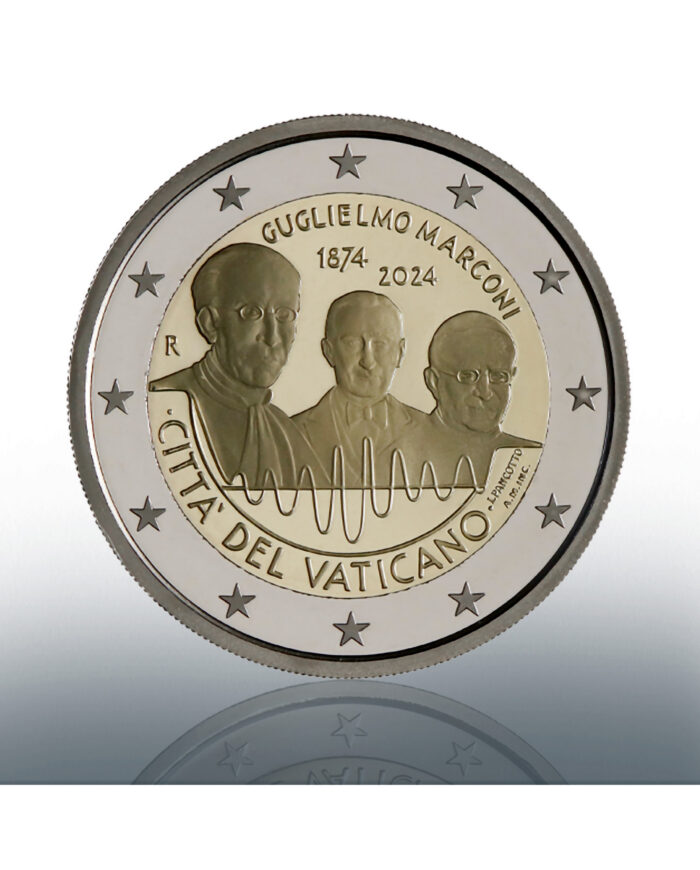 2 eurot Vatikan 2024 – Guglielmo Marconi Proof - Pilt 2