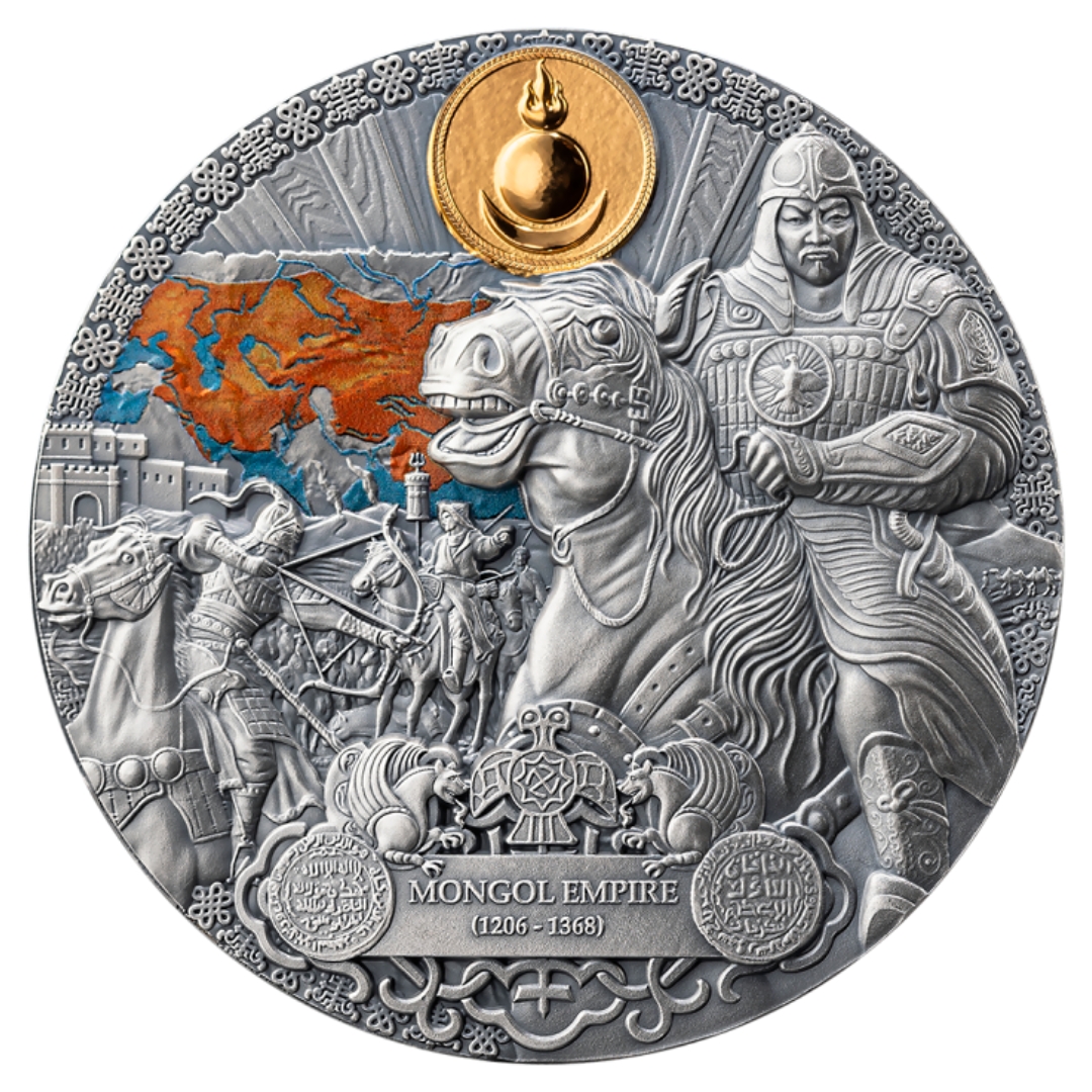 Mongol Hõbemünt 2000 franki Kamerun 2024 - Suurte Impeeriumide Pärand: Mongoli Impeerium - Pilt 1
