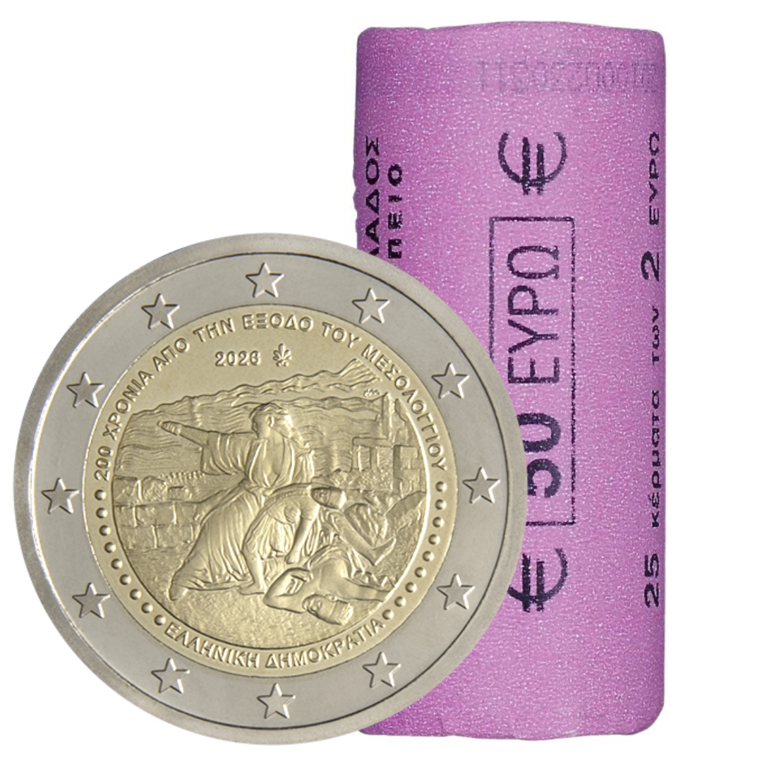 rollgreece26 Rull 2 euro Kreeka 2026 - Mesolongi väljamurdmise 200. aastapäev - Pilt 1