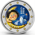 Цветная монета 2 евро Эстония 2026 - Сипсик (ночь)