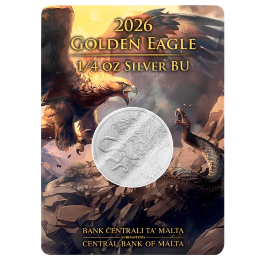 141 Moneda de plata 1,5 euros Malta 2026 - Águila Dorada 1/4 oz BU - Imagen 1