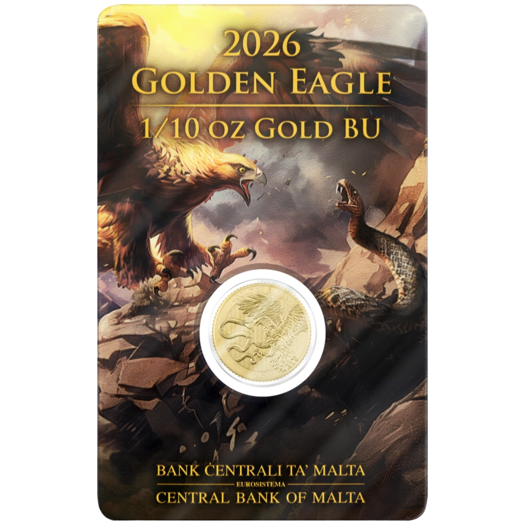Año de la Cabra (1) Moneda de oro 10 euros Malta 2026 - Águila Dorada 1/10 oz BU - Imagen 1