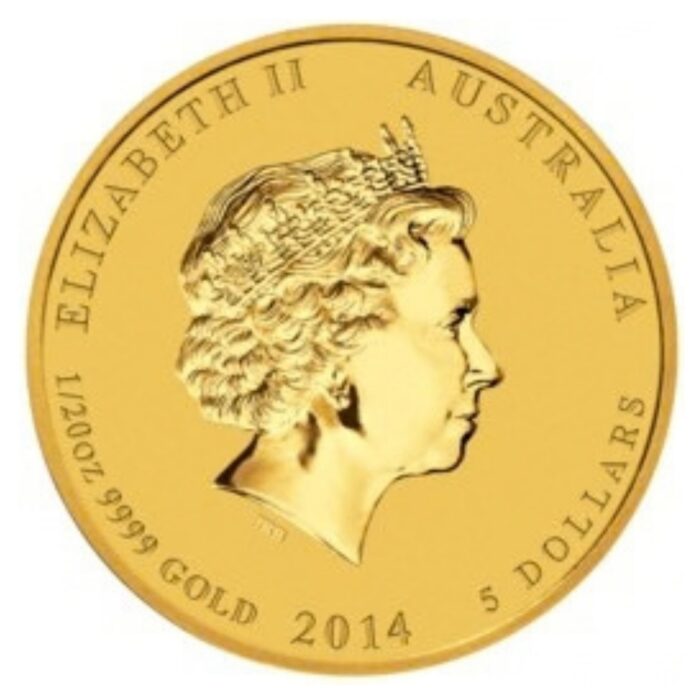 Kuldmünt 5 dollarit Austraalia 2014 - Hobuse aasta 1/20 oz BU - Pilt 2