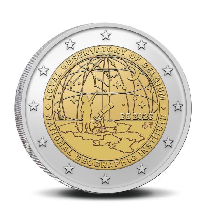 2 euro Belgio 2026 - Istituto Geografico Nazionale e Osservatorio Reale BU - immagine 2