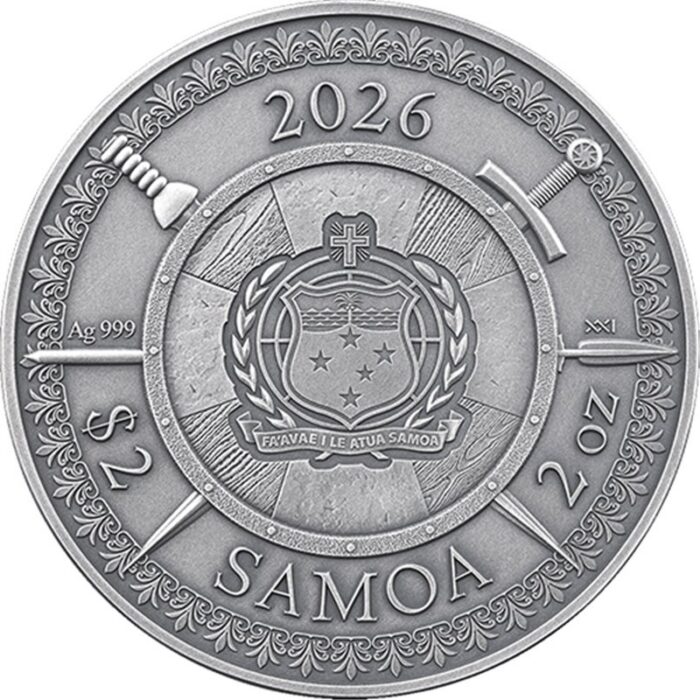 Hõbemünt 2 dollarit Samoa 2026 - Richard Lõvisüda - Pilt 2
