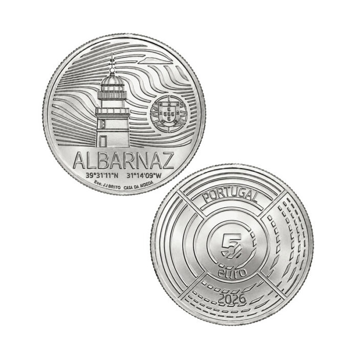 5 euro Portogallo 2026 – Faro di Albarnaz - immagine 3