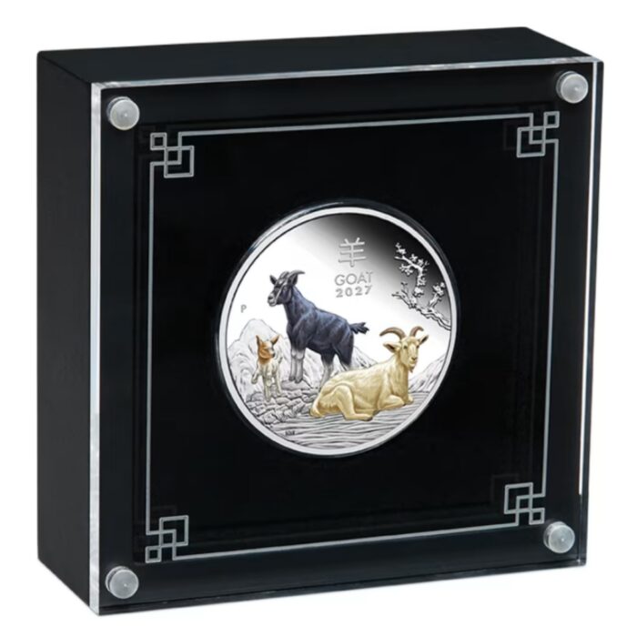 Värvitud Hõbemünt $1 Austraalia 2027 - Kitseaasta 1oz Proof - Pilt 3