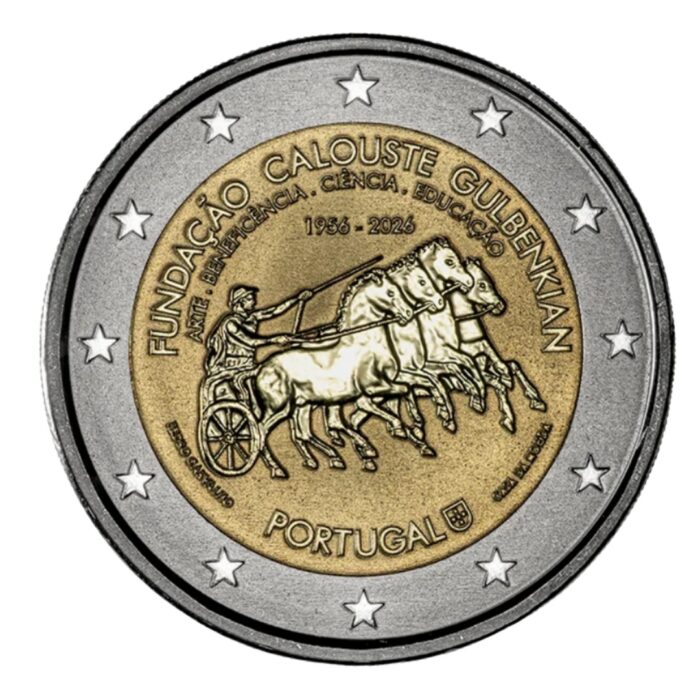 2 euroa Portugali 2026 - Calouste Gulbenkian -säätiön 70 vuotta Reverse Proof - Image 2
